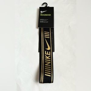 Nike Unisex Metallic Headband Black & Gold NEW